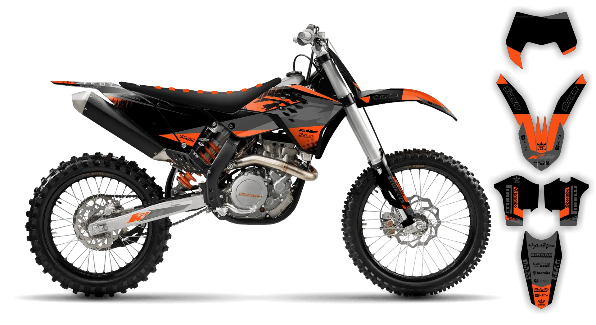 Graphics Kit - KTM - EXC EXC-F / XC-W XCF-W - 2008-2011 - K15 - R2