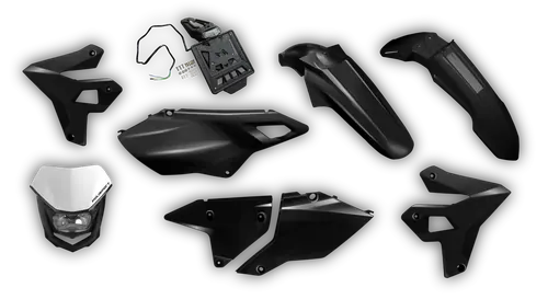 Plastics Kit - Suzuki - DRZ 400 Enduro Restyle - 1999-2024 - Full Kit - Black Restyle Premium