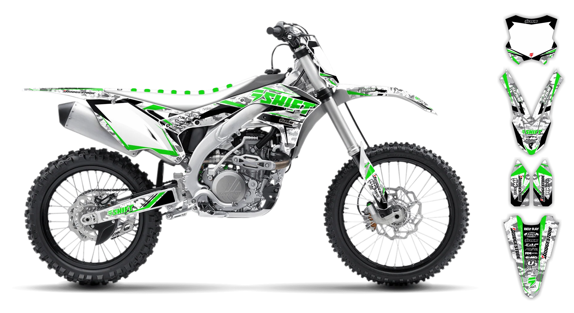 Graphics Kit - Kawasaki - KX 250F - 2017-2020 - Step Up - R1