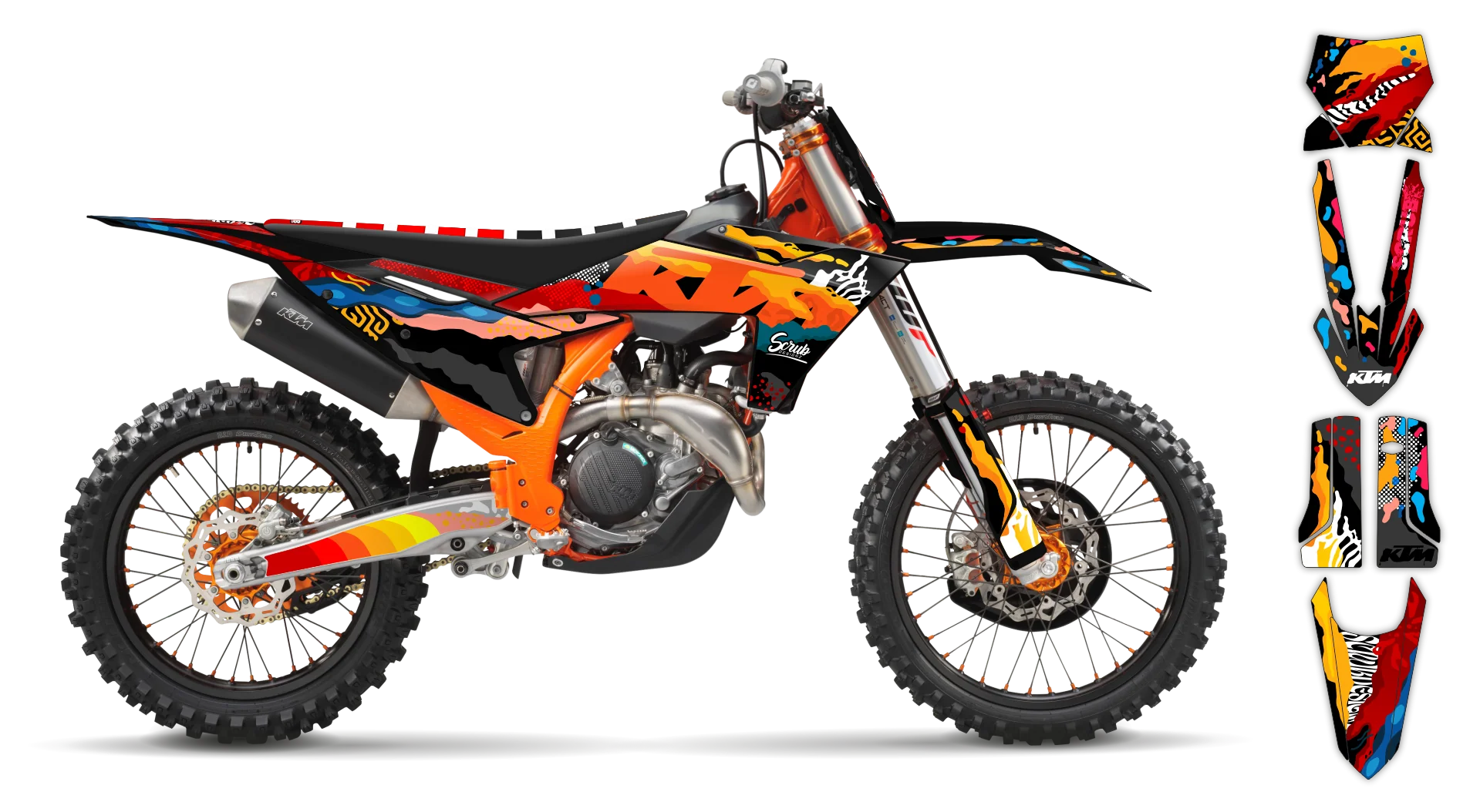 Graphics Kit - KTM - SX SX-F / XC XC-F - 2011-2012 - Kaleido - R1
