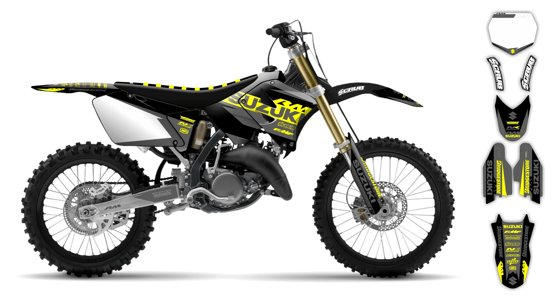 Graphics Kit - Suzuki - RM 250 - 1996-1998 - SE1019 - R2