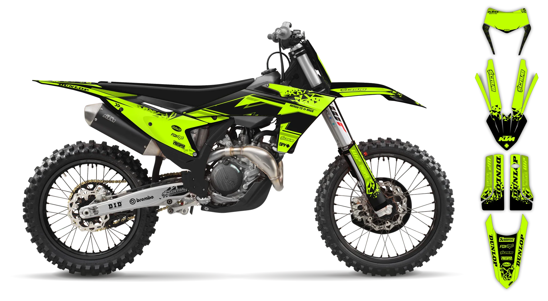 Graphics Kit - KTM - EXC EXC-F / XC-W XCF-W - 2024-2025 - Fluo K6 - R1