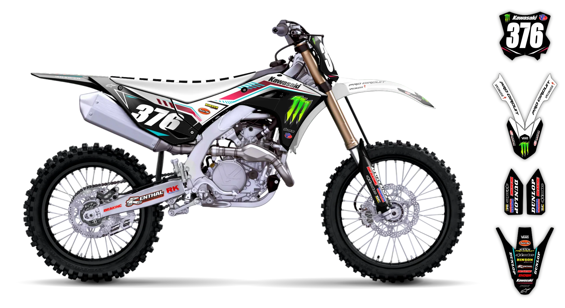 Graphics Kit - Kawasaki - KX 450F - 2024-2025 - Clawx - R2