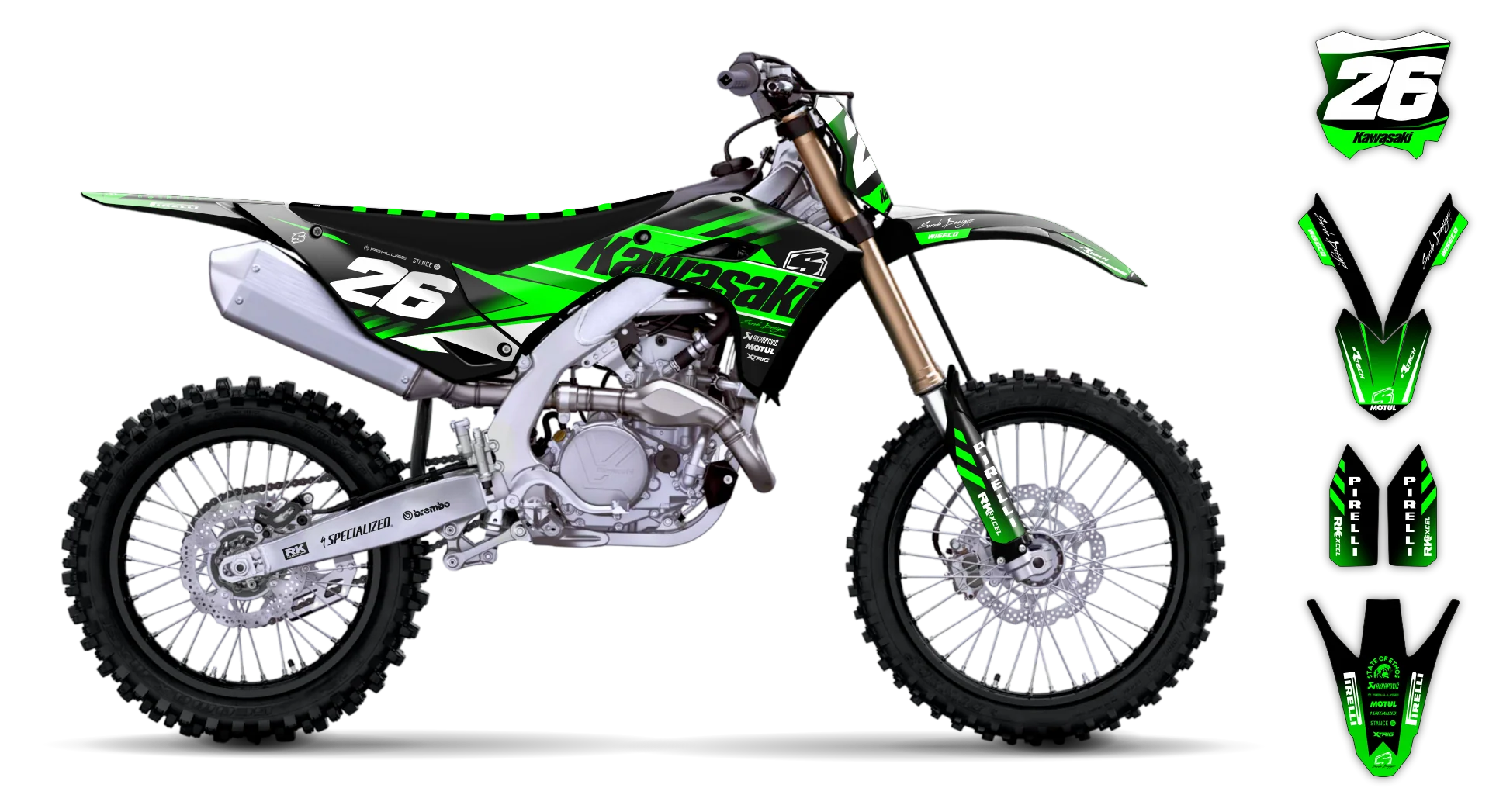 Graphics Kit - Kawasaki - KX 250F - 2025 - Keryaco - R2