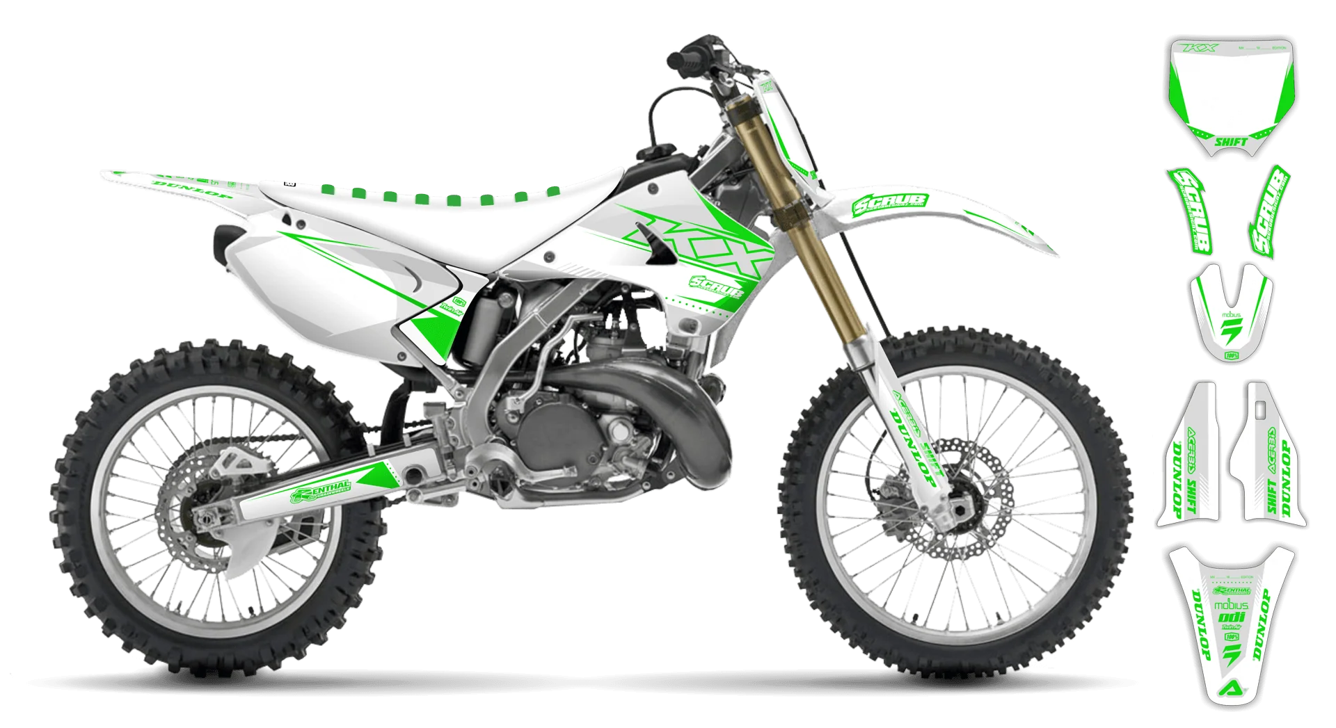 Graphics Kit - Kawasaki - KX 80 - 1998-2000 - SE1026 - LE