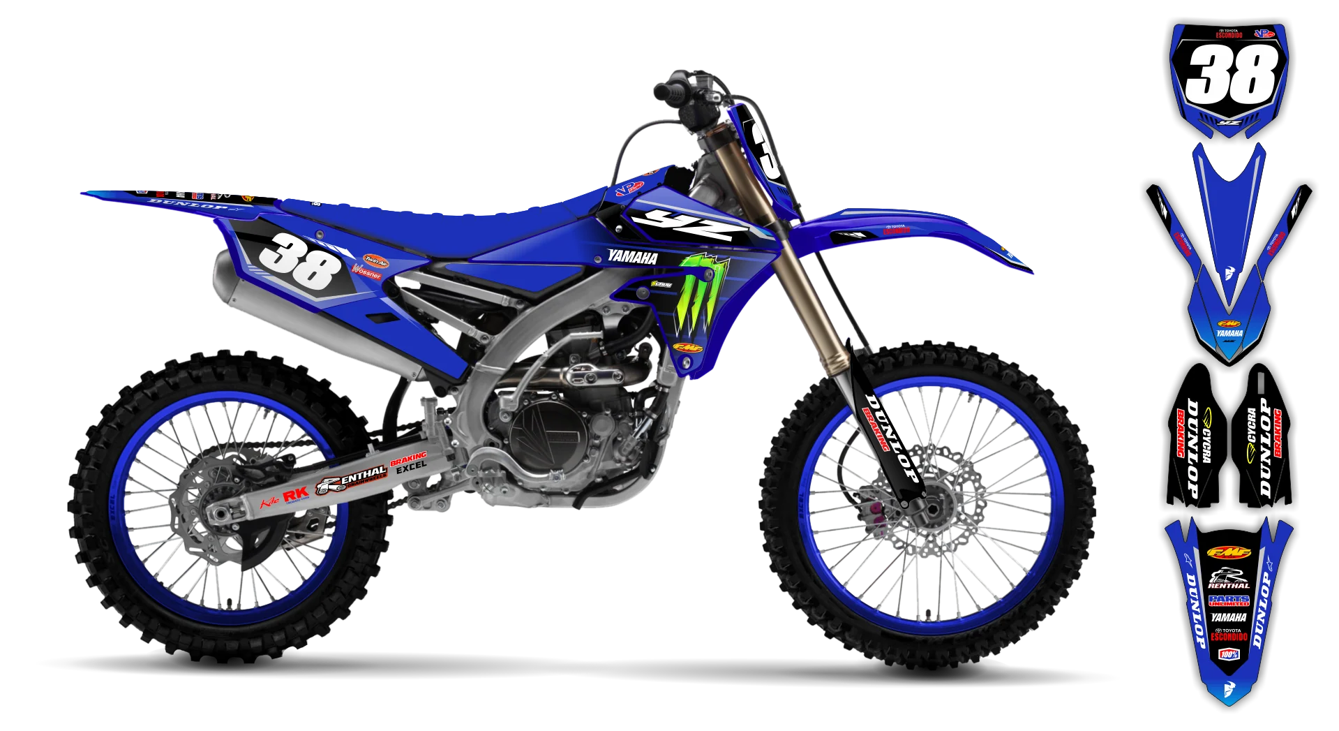 Graphics Kit - Yamaha - YZ450F - 2014-2017 - Factory Replica 4 - LE
